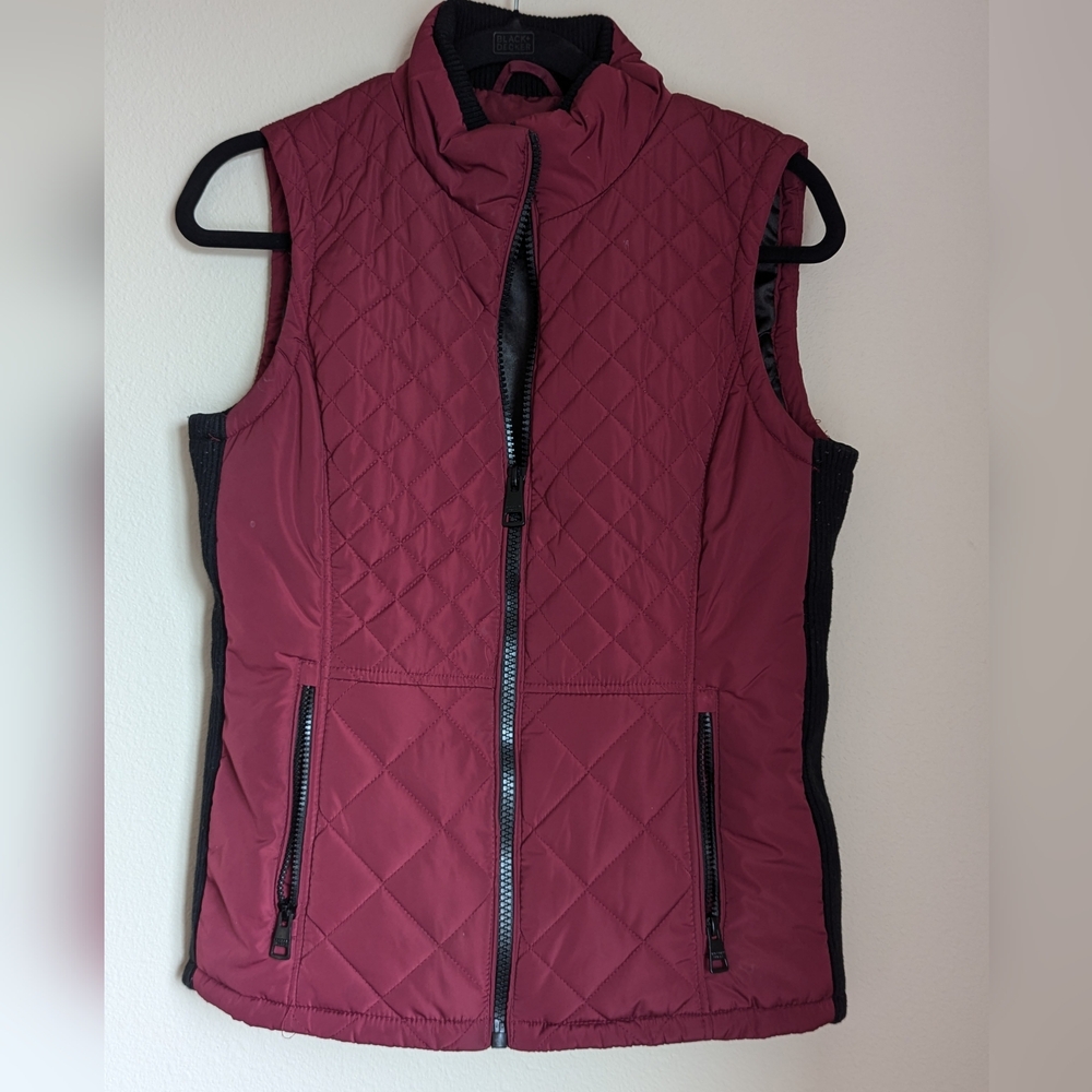 Andrew Marc Red and Black Vest Size S